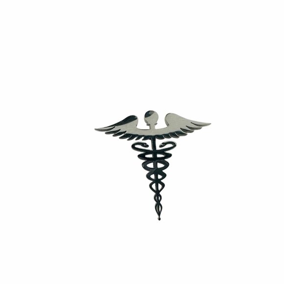 ✨✨✨Pin Caduceus Medical Doctor Symbol Medical Broch Silver Stainless steel New - Picture 4 of 4